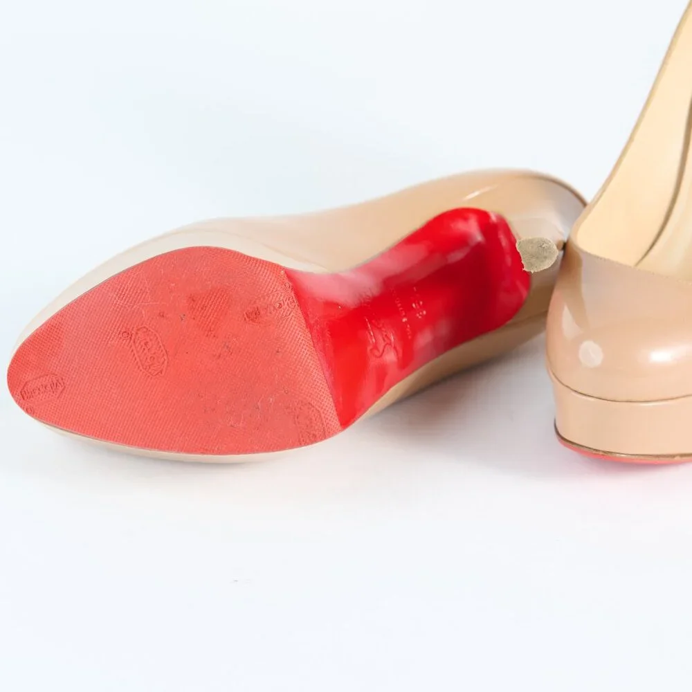 Christian Louboutin Benech Report Calf Empire/Patent - Tan  Pre-Loved -Size 35.5 - Picture 6 of 6